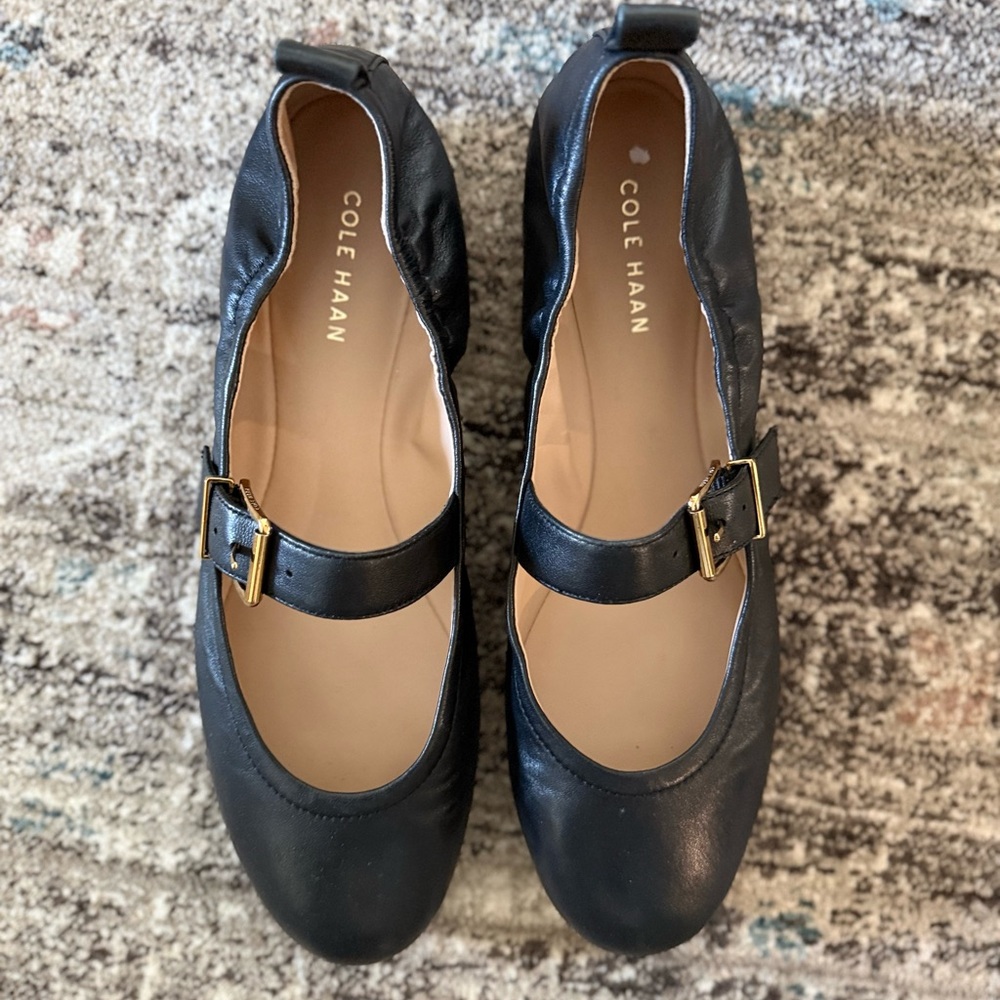 Cole Haan Black Womens Graclyn Mary Jane  Ballet Flat 10